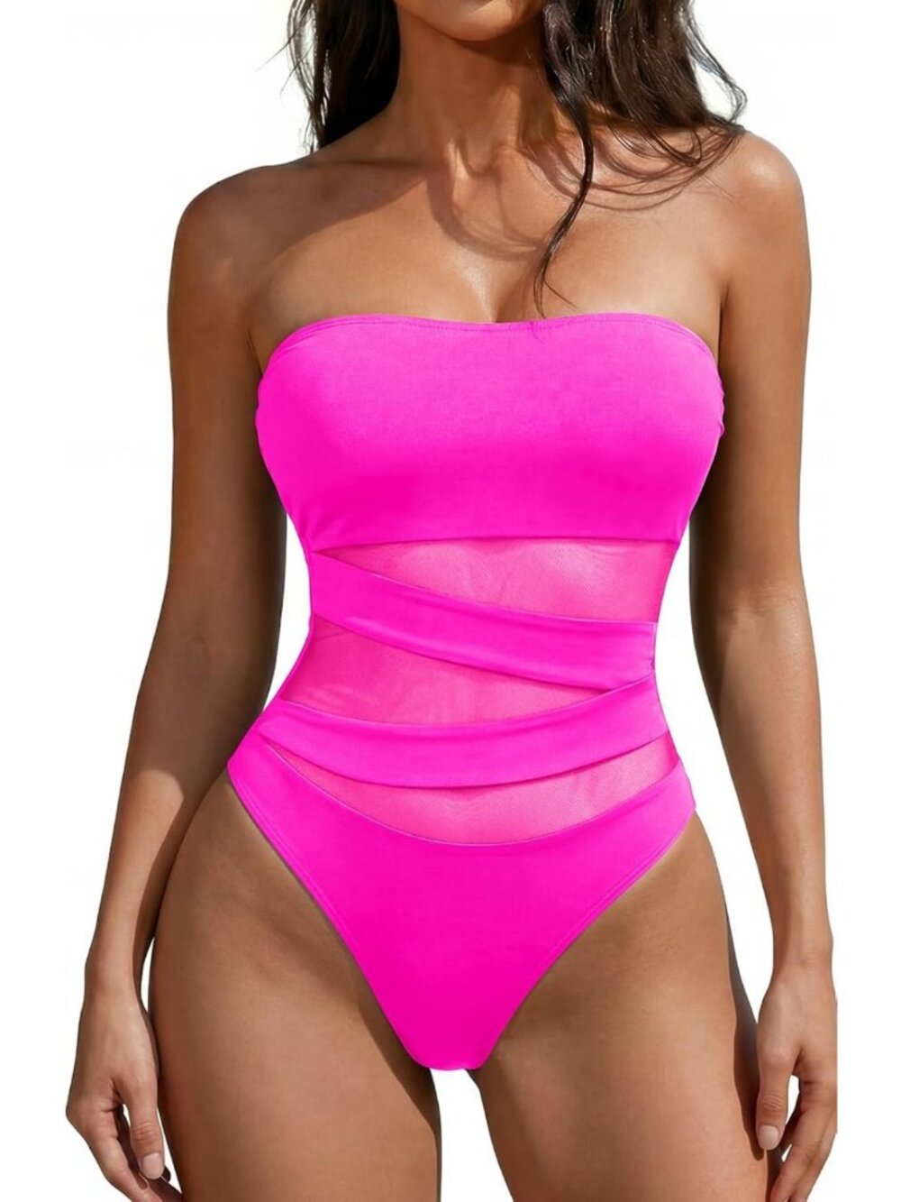 Sexy Strapless One Piece Swimsuit for Women - Trendy Bathing Suit, Summer Ready
